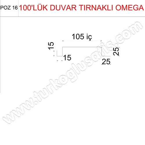 Prefabrik Tırnaklı Omega Profili